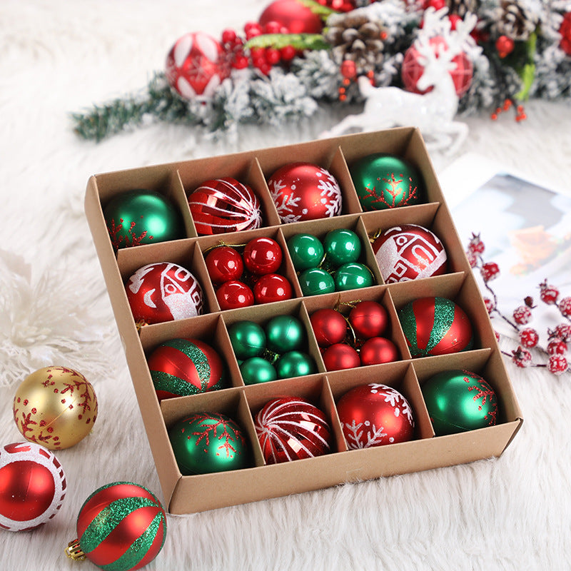 44 pcs chrismas tree ball, 32 pcs 3 cm, 12 pcs 6 cm,