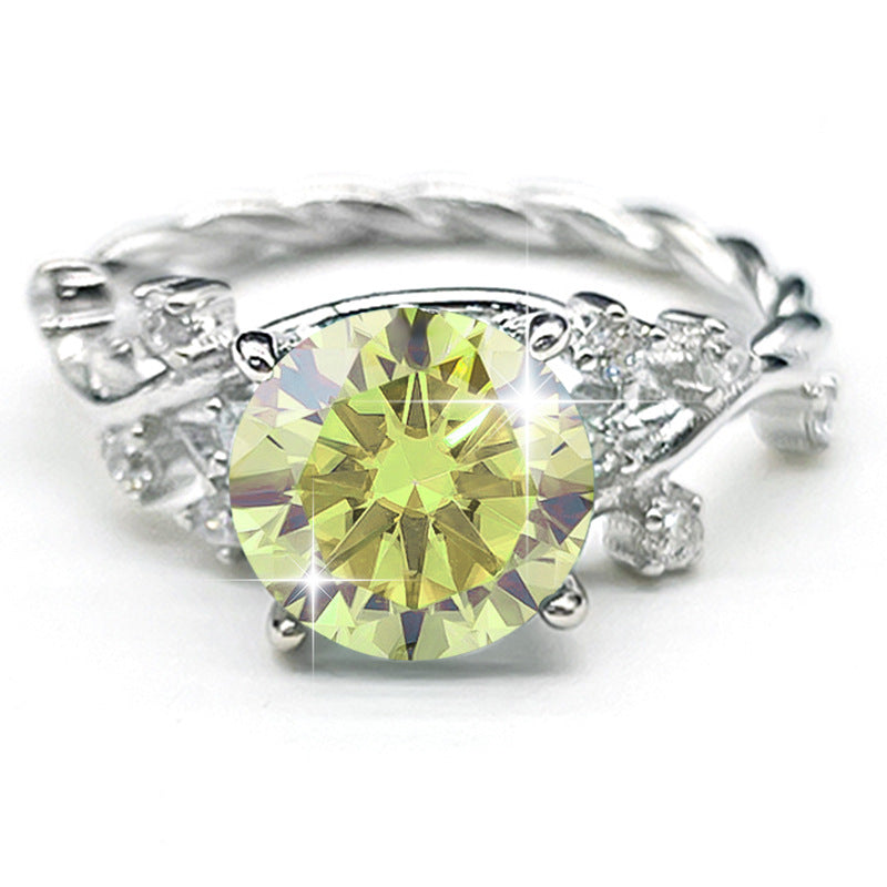 Green diamond Ring for Proposal and Wedding