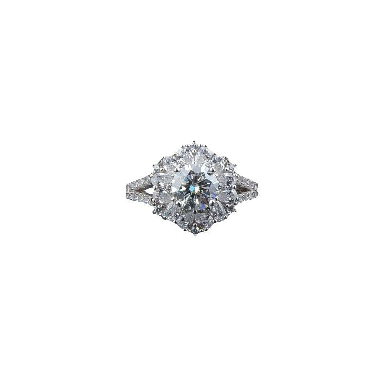 Sunflower diamond Ring  Women's Ring