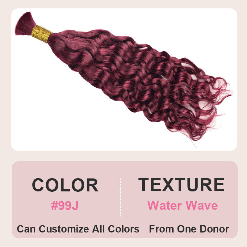 water wave hair bulk human hair extension 3 packs