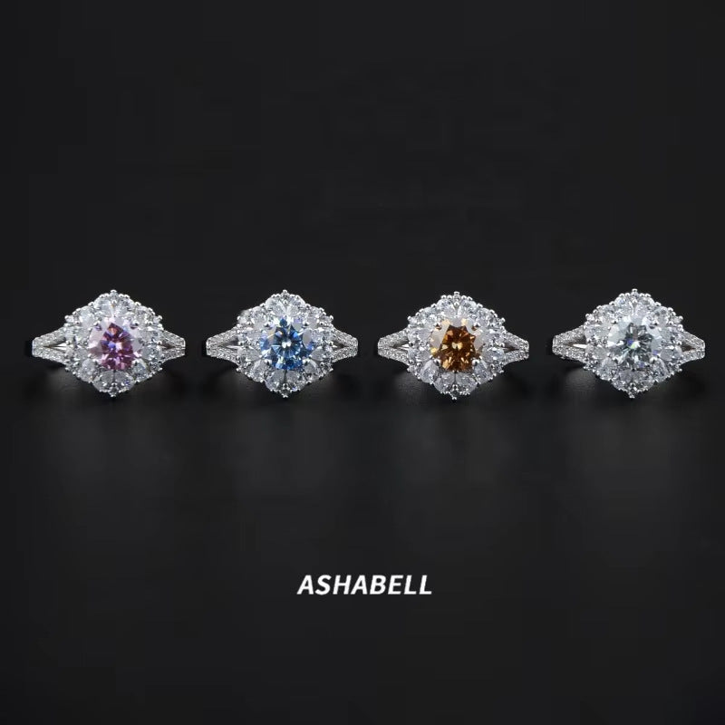 Sunflower diamond Ring  Women's Ring