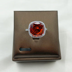 Square Ice Flower Cut S925 Sterling Silver Premium Ring