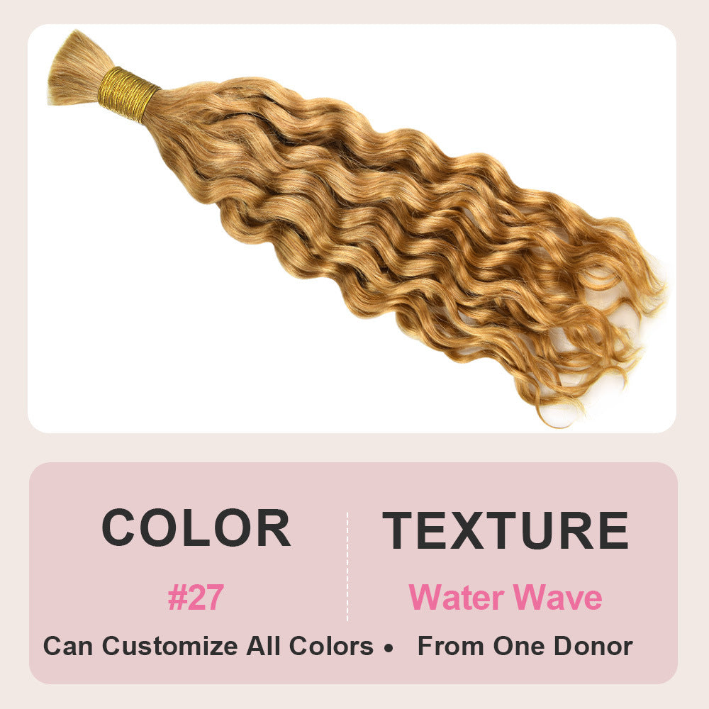 water wave hair bulk human hair extension 3 packs