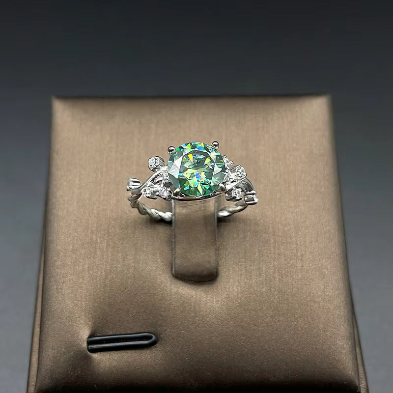 Green diamond Ring for Proposal and Wedding