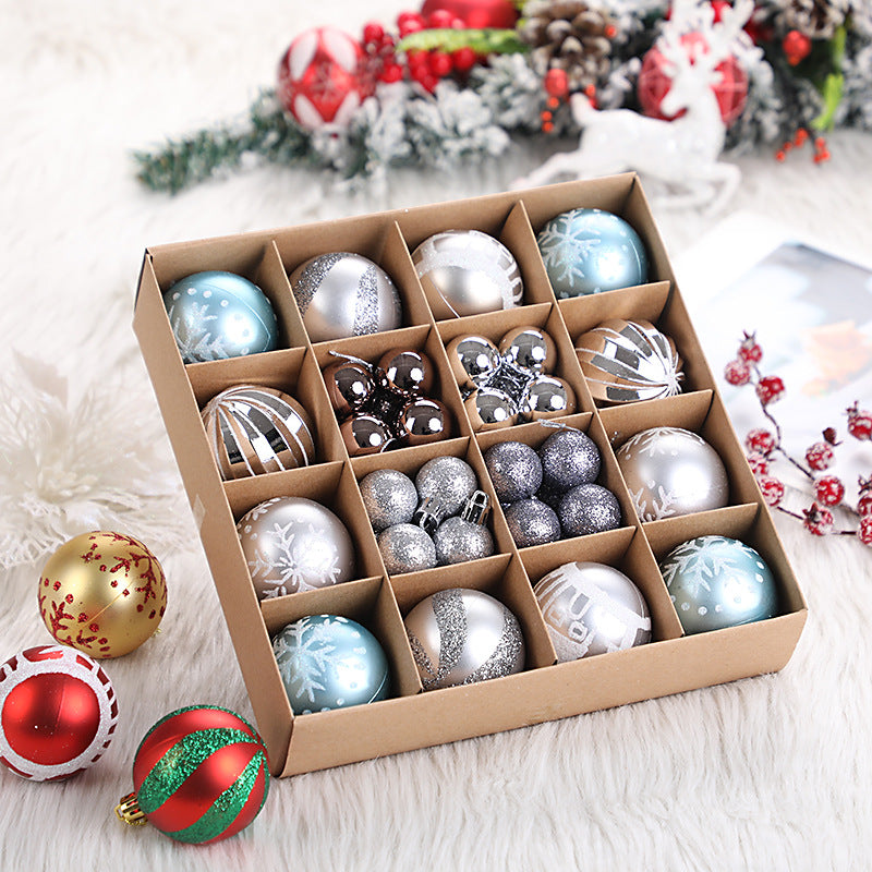 44 pcs chrismas tree ball, 32 pcs 3 cm, 12 pcs 6 cm,