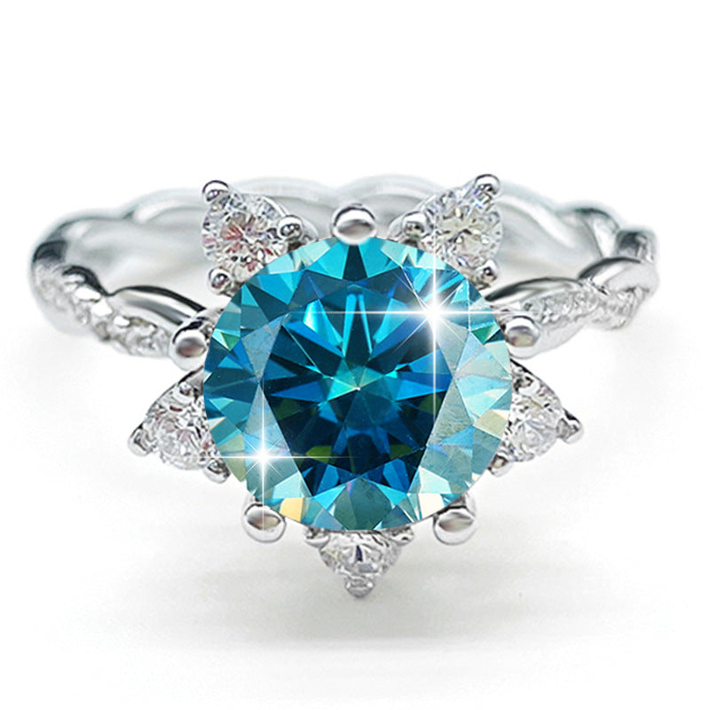 3 carat round green eight hearts eight shears cut twisted group diamond ring