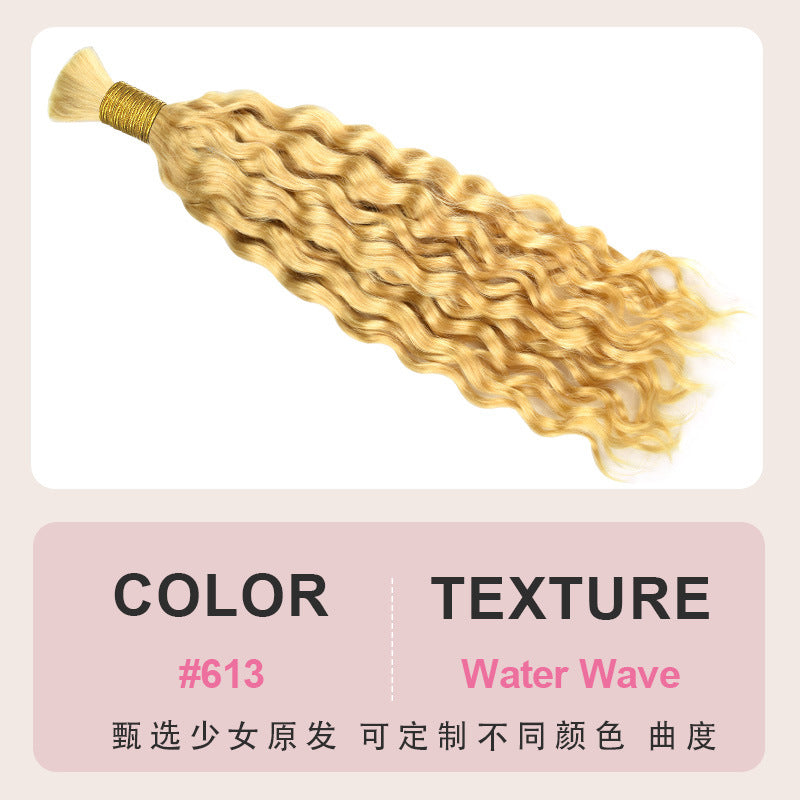 water wave hair bulk human hair extension 3 packs