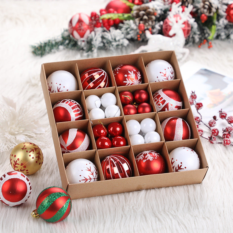 44 pcs chrismas tree ball, 32 pcs 3 cm, 12 pcs 6 cm,