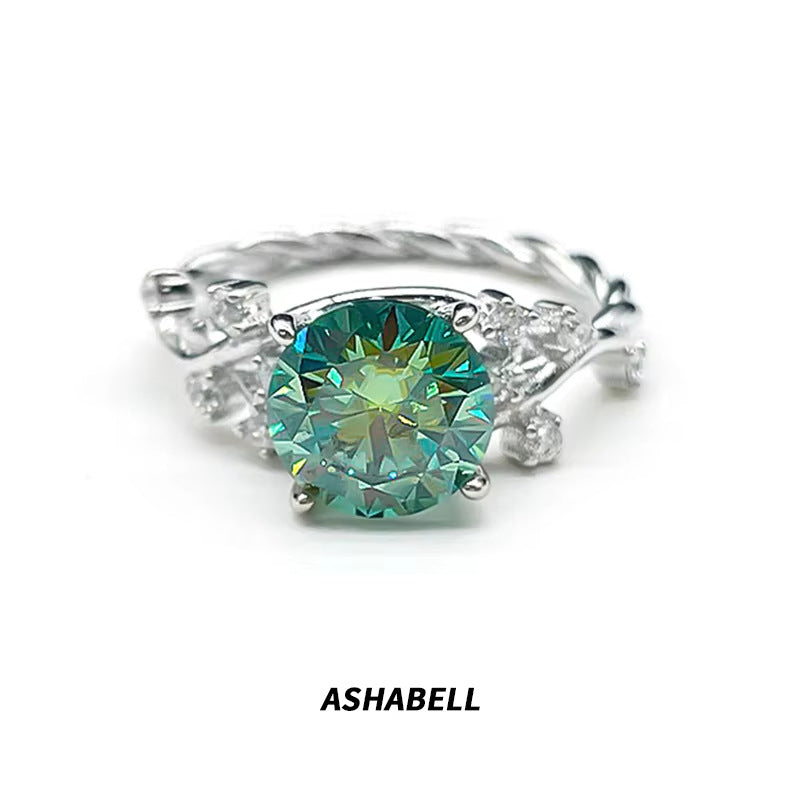 Green diamond Ring for Proposal and Wedding