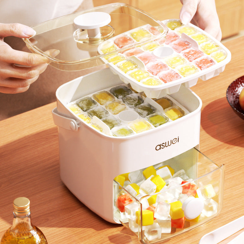 48-Ice Cube Maker with Easy-Press Lid