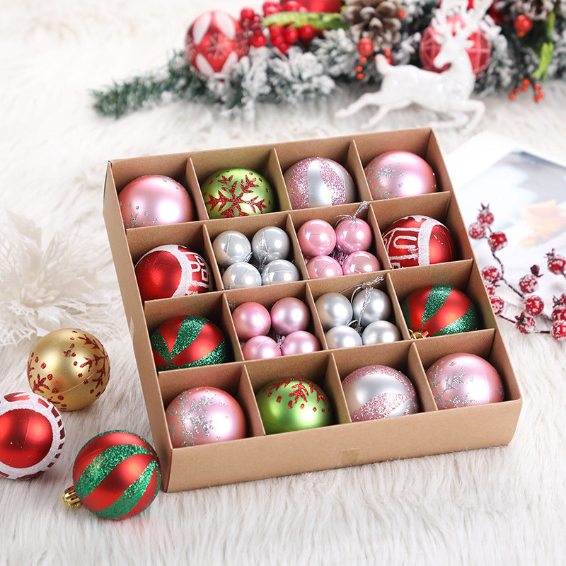 44 pcs chrismas tree ball, 32 pcs 3 cm, 12 pcs 6 cm,