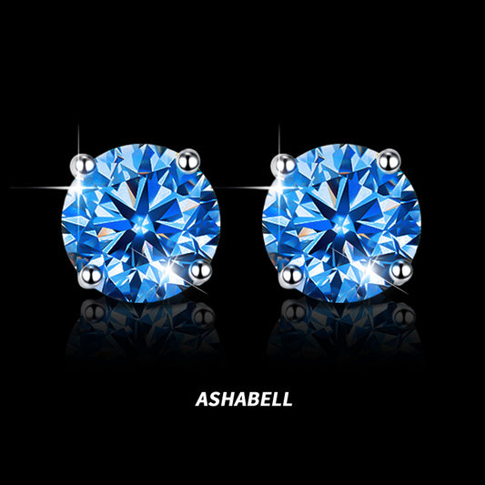 Four-claw diamond earrings High-grade earrings