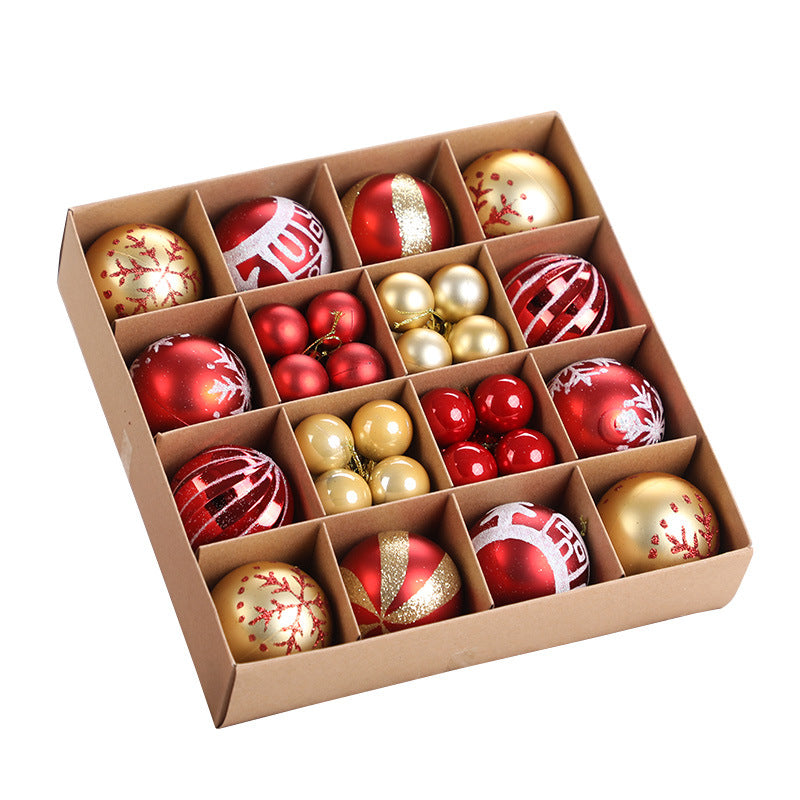 44 pcs chrismas tree ball, 32 pcs 3 cm, 12 pcs 6 cm,