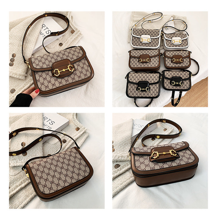 Vintage Printed Small Square Saddle Bag