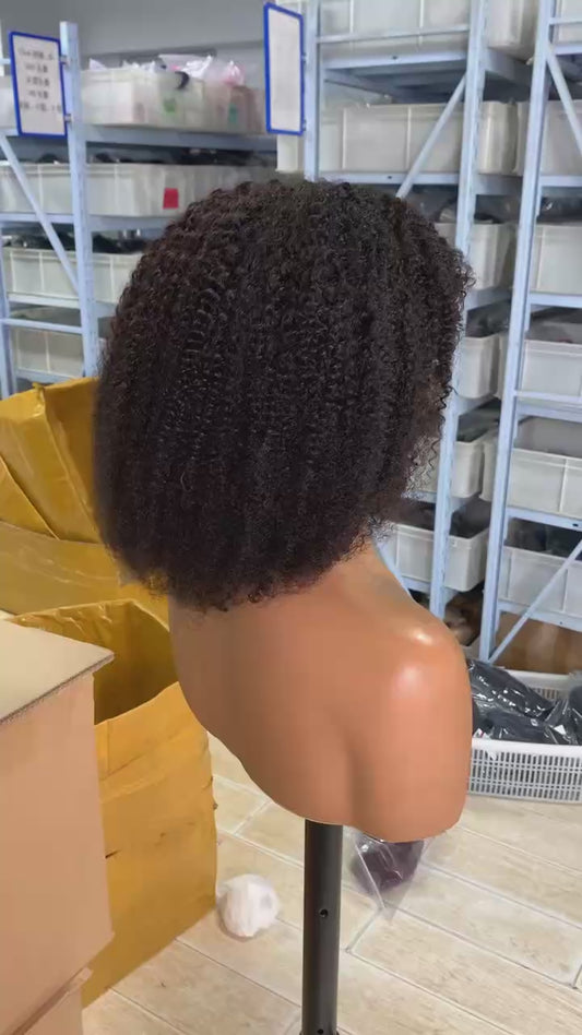 13X4 natural color  kinky curly 16inch