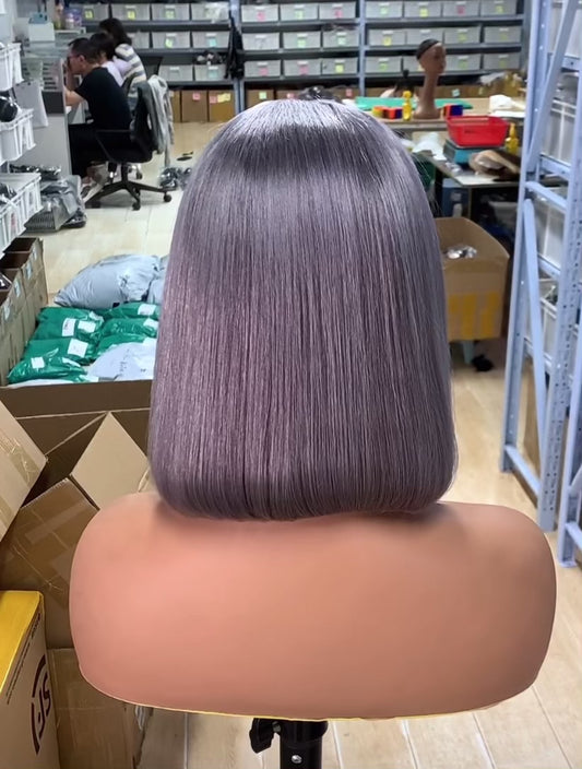 13X4 Frontal Colored bob,  PINK BOB, YELLOW BOB, BLUE BOB , GREY BOB